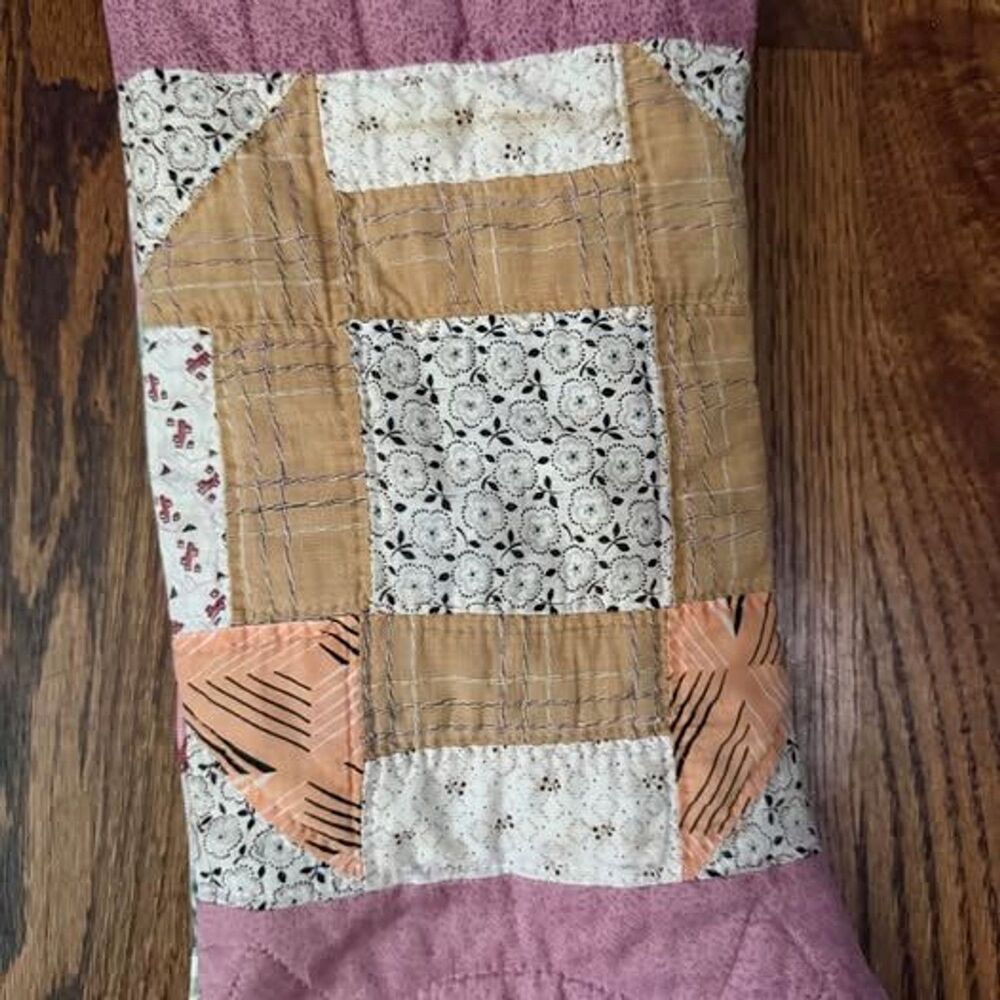 Vintage Quilt Christmas Stocking Set Extra Long 25” Floral Cottagecore Victorian - Picture 4 of 13